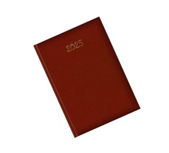 Poza cu AGENDA DATATA SAPTAMANALA RO B5, 128 PAGINI, COPERTA BURETATA, CULOARE CARAMIZIU, 2025