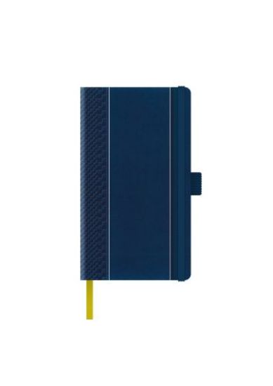 Poza cu AGENDA NEDATATA A5 CASTELLI, COPERTA RIGIDA BLEUMARIN/ARGINTIU, ELASTIC BLEUMARIN, DICTANDO IVORY, CUTIE ELEGANTA NEAGRA