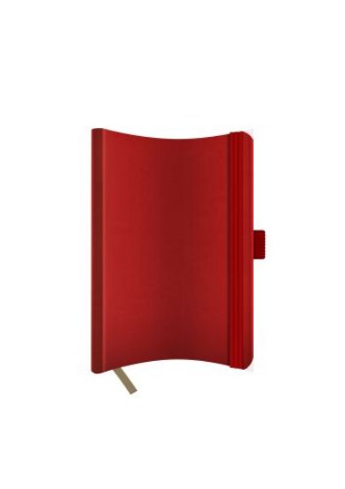 Poza cu AGENDA NEDATATA A5 CASTELLI, COPERTA FLEXIBILA NEBRASKA ROSU, ELASTIC ROSU, DICTANDO IVORY