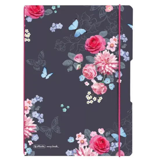 Poza cu CAIET MY.BOOK FLEX A4 2X40F 80GR VELIN, COPERTA PP, LADYLIKE FLOWERS