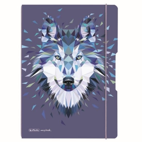 Poza cu CAIET MY.BOOK FLEX A4 2X40F DICTANDO+PATRATELE MOTIV WILD ANIMALS WOLF