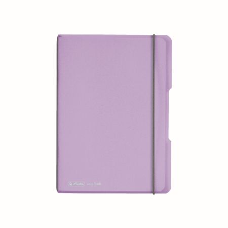 Poza cu CAIET MY.BOOK FLEX A5 40F 80GR PATRATELE, COPERTA MOV TRANSPARENTA, ELASTIC GRI