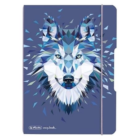 Poza cu CAIET MY.BOOK FLEX A5 40F PATRATELE MOTIV WILD ANIMALS WOLF