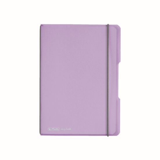 Poza cu CAIET MY.BOOK FLEX A5 40F 80GR DICTANDO, COPERTA MOV TRANSPARENTA, ELASTIC GRI