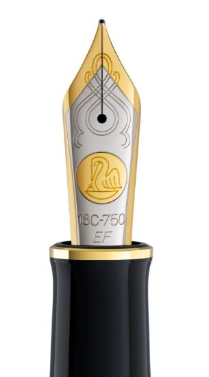 Poza cu PENITA EF DIN AUR DE 18K/750 ORNAMENT DIN RODIU PENTRU STILOU M1000 BICOLORA