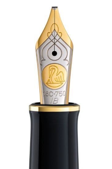 Poza cu PENITA IB DIN AUR DE 18K/750 ORNAMENT DIN RODIU PENTRU STILOU M800/805 BICOLORA