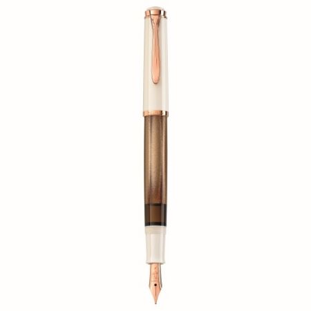 Poza cu STILOU CLASSIC M200 EDITIE SPECIALA COPPER ROSE-GOLD, PENITA EF DIN OTEL INOXIDABIL, ACCESORII PLACATE CU AUR ROZ, CORP ALB-CUPRU, IN CUTIE CADOU