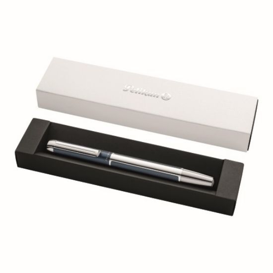 Poza cu STILOU PURA P40, PENITA F, CORP DIN ALUMINIU, CULOARE ARGINTIU-PETROL, IN CUTIE CADOU