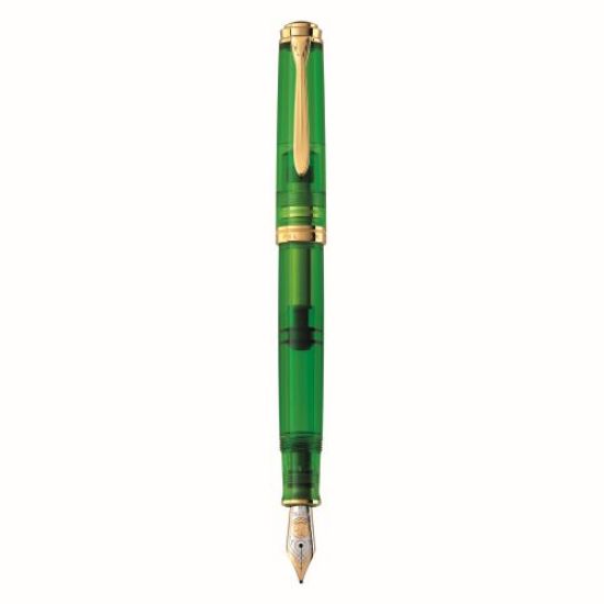 Poza cu STILOU SOUVERAN M800 M GREEN DEMONSTRATOR, PENITA AUR 18K, ACCESORII PLACATE CU RODIU, CUTIE CADOU