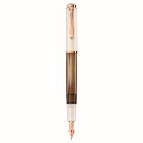 Poza cu STILOU CLASSIC M200 EDITIE SPECIALA COPPER ROSE-GOLD, PENITA F DIN OTEL INOXIDABIL, ACCESORII PLACATE CU AUR ROZ, CORP ALB-CUPRU, IN CUTIE CADOU