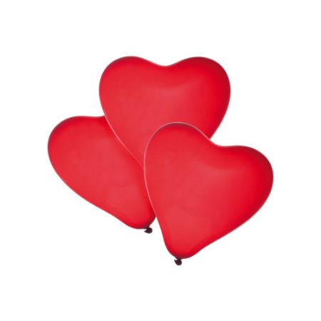 Poza cu BALOANE FORMA INIMA ROSIE SET 50 BUCATI