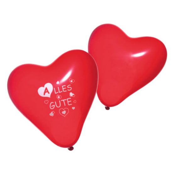 Poza cu BALOANE HEART ROSII, CALITATE HELIUM, BIODEGRADABILE, SET 8 BUCATI