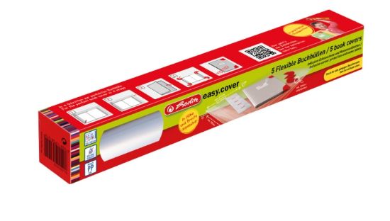 Poza cu INVELITORI AJUSTABILE PP EASY COVER, DIMENSIUNE 585X340 MM, 24 COLTURI + 5 ETICHETE, SET DE 5 BUCATI IN CUTIE DE CARTON
