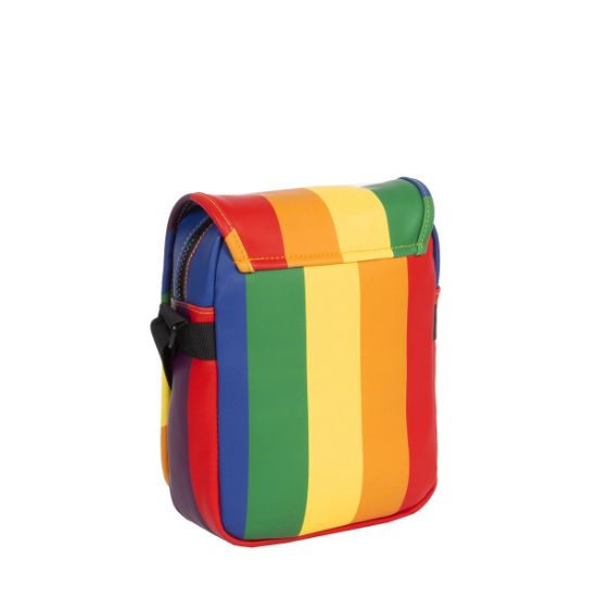 Poza cu RUCSAC NEW REBELS MART-LOUISVILLE FLAPOVER, DIMENSIUNI 18/7/23 CM, MODEL RAINBOW