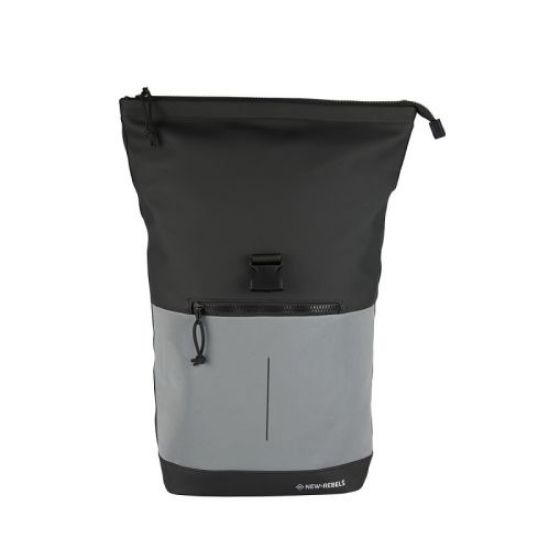 Poza cu RUCSAC NEW REBELS BOWIE-NEW YORK ROLLTOP, DIMENSIUNI 30/12/43 CM, CULOARE NEGRU