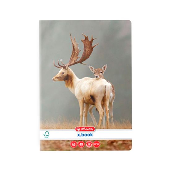 Poza cu CAIET A5, 48 FILE, 70G/MP, VELIN, COLTURI ROTUNJITE, MOTIV ANIMALS