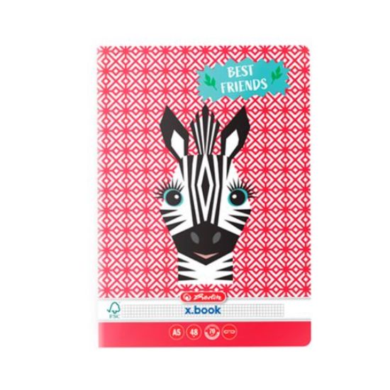 Poza cu CAIET A5, 48 FILE, 70G/MP, PATRATELE, COLTURI ROTUNJITE, MOTIV CUTE ANIMALS