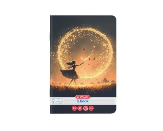 Poza cu CAIET A5, 48 FILE, 70G/MP, HARTIE FSC MIX, DICTANDO, COLTURI ROTUNJITE, MOTIV BALERINA