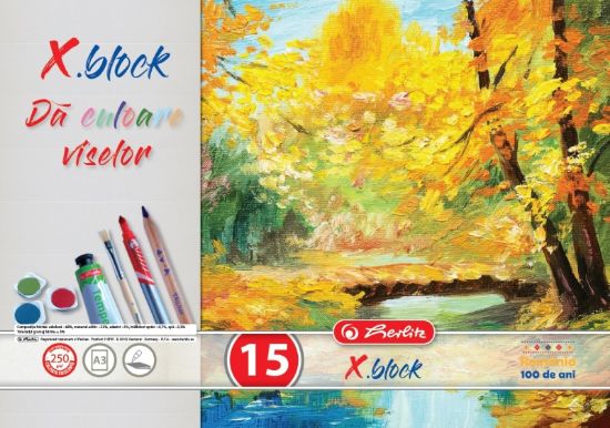 Poza cu BLOC DESEN X.BLOCK A3 15 FILE 250 GRAME POLICROM