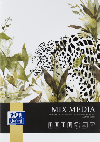 Poza cu BLOC DESEN OXFORD MIX MEDIA A3, 25 FILE, HARTIE 225 G/MP, FSCÂ® MIX70%, COLECTIA ARTISTIC