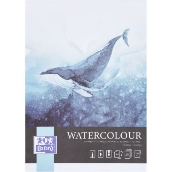 Poza cu BLOC DESEN OXFORD WATERCOLOUR A4, 20 FILE, HARTIE 300 G/MP, LIPIT 4 LATURI, FSCÂ® MIX70%, COLECTIA ARTISTIC