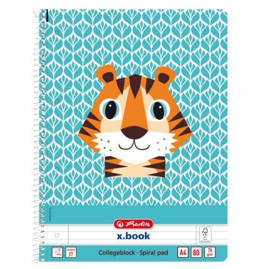Poza cu CAIET A4 80F SPIRALA DICTANDO CUTE ANIMALS MOTIV TIGER