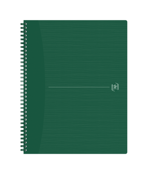 Poza cu CAIET OXFORD ORIGINS, A4+ 70 FILE, HARTIE OPTIK 90G/MP, SPIRA DUBLA, SCRIBZEE, ECOLABEL, COPERTA PLASTIFIATA FLEXIBILA, MICROPERFORATII, MARGINI LINIATE, PAGINA INFO PERSONALE, DICTANDO, CULOARE VERDE