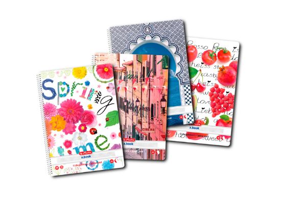 Poza cu CAIET A5 100 FILE CU SPIRALA PATRATELE MOTIV ENJOY LIFE - ECONOMIC