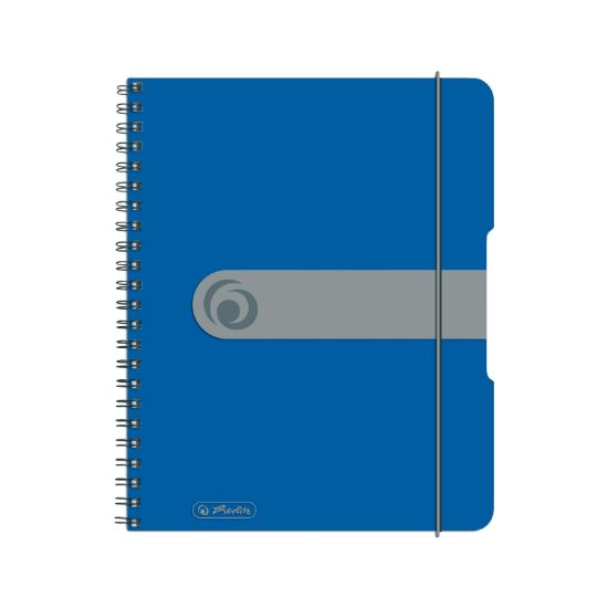 Poza cu CAIET A5 80F SPIRALA ELASTIC PERFORAT EOTG COPERTA PP ALBASTRU OPAC