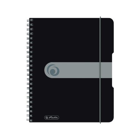 Poza cu CAIET A5 80F SPIRALA ELASTIC PERFORAT EOTG COPERTA PP NEGRU OPAC