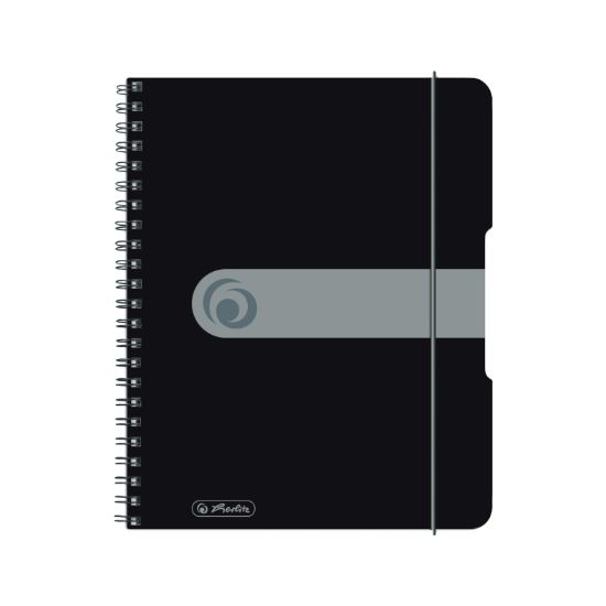 Poza cu CAIET A5 80F SPIRALA ELASTIC PERFORAT EOTG COPERTA PP NEGRU OPAC