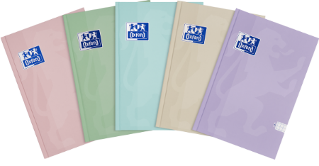 Poza cu CAIET OXFORD TOUCH PASTEL, A5 96 FILE, HARTIE OPTIK 90G/MP, COPERTA PLASTIFIATA RIGIDA SOFT TOUCH, PEFC, MARGINI LINIATE, PATRATELE, DIVERSE CULORI PASTEL