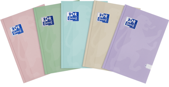 Poza cu CAIET OXFORD TOUCH PASTEL, A5 96 FILE, HARTIE OPTIK 90G/MP, COPERTA PLASTIFIATA RIGIDA SOFT TOUCH, PEFC, MARGINI LINIATE, PATRATELE, DIVERSE CULORI PASTEL