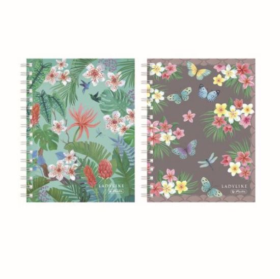 Poza cu CAIET A6 100 FILE, CU SPIRA, PATRATELE, LADYLIKE MOTIVE ASORTATE