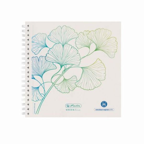 Poza cu BLOC NOTES 14,8X14,8CM SPIRA 100F PUNCTAT MOTIV GINKGO GREENLINE