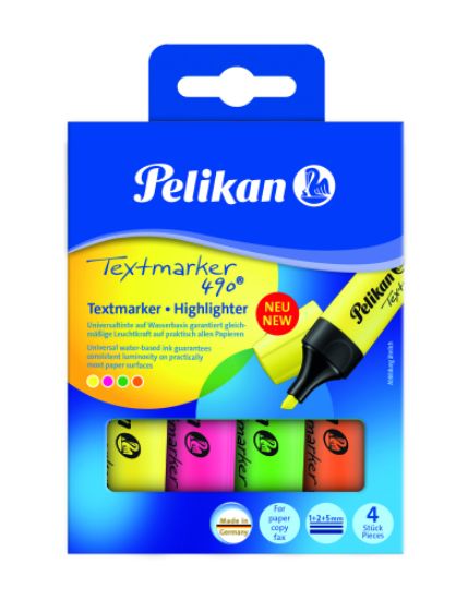 Poza cu TEXTMARKER 490, SET 4 CULORI, CUTIE CARTON