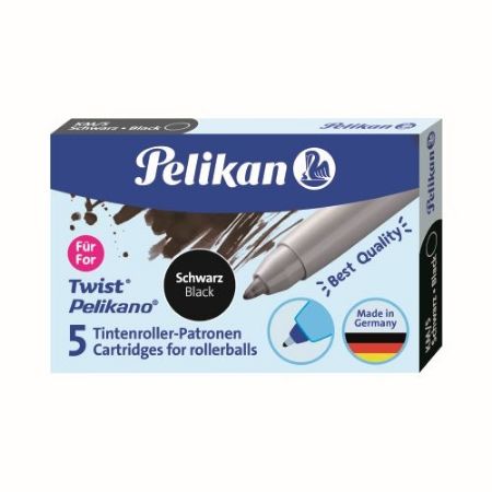 Poza cu REZERVA ROLLER PELIKANO/TWIST, CERNEALA NEAGRA, SET 5 BUC, CUTIE CARTON