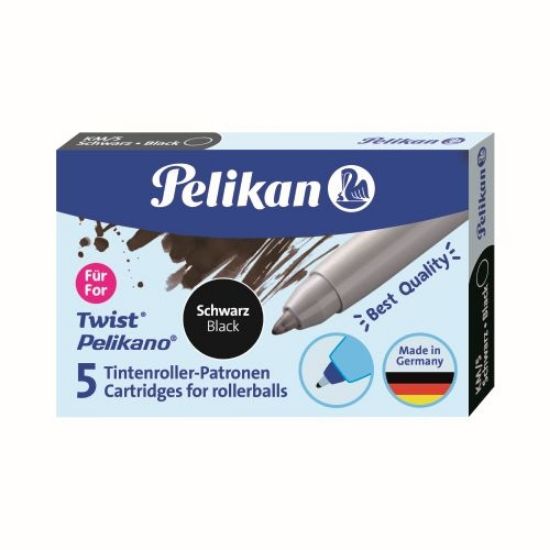 Poza cu REZERVA ROLLER PELIKANO/TWIST, CERNEALA NEAGRA, SET 5 BUC, CUTIE CARTON