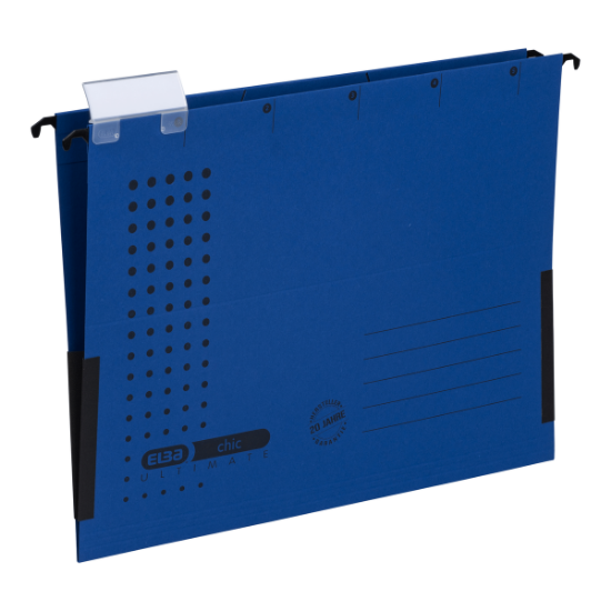 Poza cu DOSAR SUSPENDAT CU BURDUF ELBA ULTIMATE A4, CARTON 240G/MP, BLUE ANGEL, CAPACITATE 330 FILE, PORTETICHETA, CULOARE ALBASTRU INCHIS