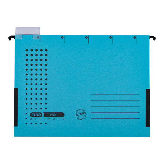 Poza cu DOSAR SUSPENDAT CU BURDUF ELBA ULTIMATE A4, CARTON 240G/MP, BLUE ANGEL, CAPACITATE 330 FILE, PORTETICHETA, CULOARE ALBASTRU
