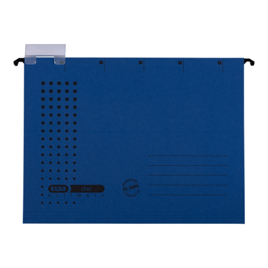 Poza cu DOSAR SUSPENDAT SIMPLU ELBA ULTIMATE A4, CARTON 240G/MP, BLUE ANGEL, CAPACITATE 330 FILE, CULOARE ALBASTRU INCHIS