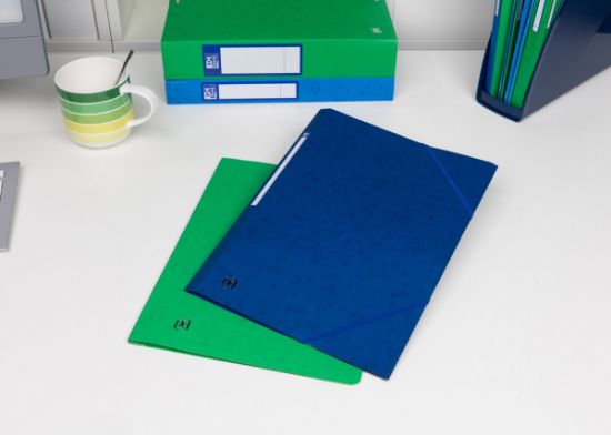 Poza cu DOSAR MAPA OXFORD TOPFILE A4, CAPACITATE 200 FILE, INCHIDERE CU ELASTIC, PEFC, 3 CLAPE, INDEX, CULOARE ALBASTRU INCHIS