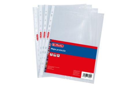 Poza cu MAPE PROTECTIE A4 CRISTAL 75 MICRONI SET 100