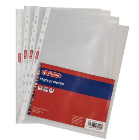 Poza cu MAPE PROTECTIE A4 CRISTAL 50 MICRONI SET 100