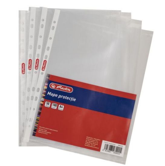 Poza cu MAPE PROTECTIE A4 CRISTAL 50 MICRONI SET 100