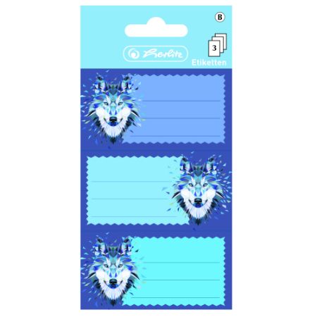 Poza cu ETICHETE SCOLARE WILD ANIMALS WOLF SET 3X3 COLI