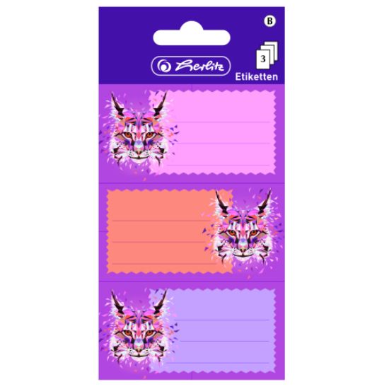 Poza cu ETICHETE SCOLARE WILD ANIMALS LYNX SET 3X3 COLI