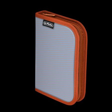 Poza cu PENAR ECHIPAT, 34 PIESE, CU 2 CLAPE, DIMENSIUNE 13,5 X 19,5 X 3,5 CM, CULOARE ALBASTRU/PORTOCALIU