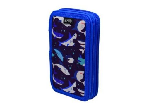 Poza cu PENAR NEECHIPAT CU 2 FERMOARE, DIMENSIUNE 20 X 4,5 X 13 CM, MOTIV SHARKS