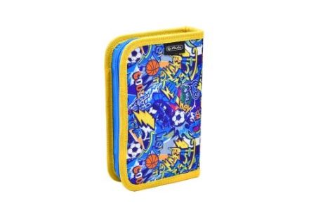 Poza cu PENAR NEECHIPAT CU DOUA CLAPE, DIMENSIUNE 13,5 X 19,5 X 3 CM, MOTIV FOOTBALL DOODLE